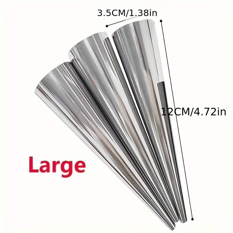 Danish Pancake Pan - 6pcs, Cone Roll Stainless Steel Cream