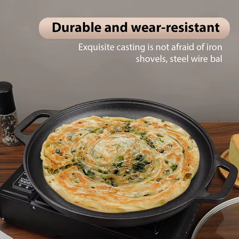 Heavy-Duty Cast Iron Fry Pan w - Egg Waffle Pan ulasan dan harga