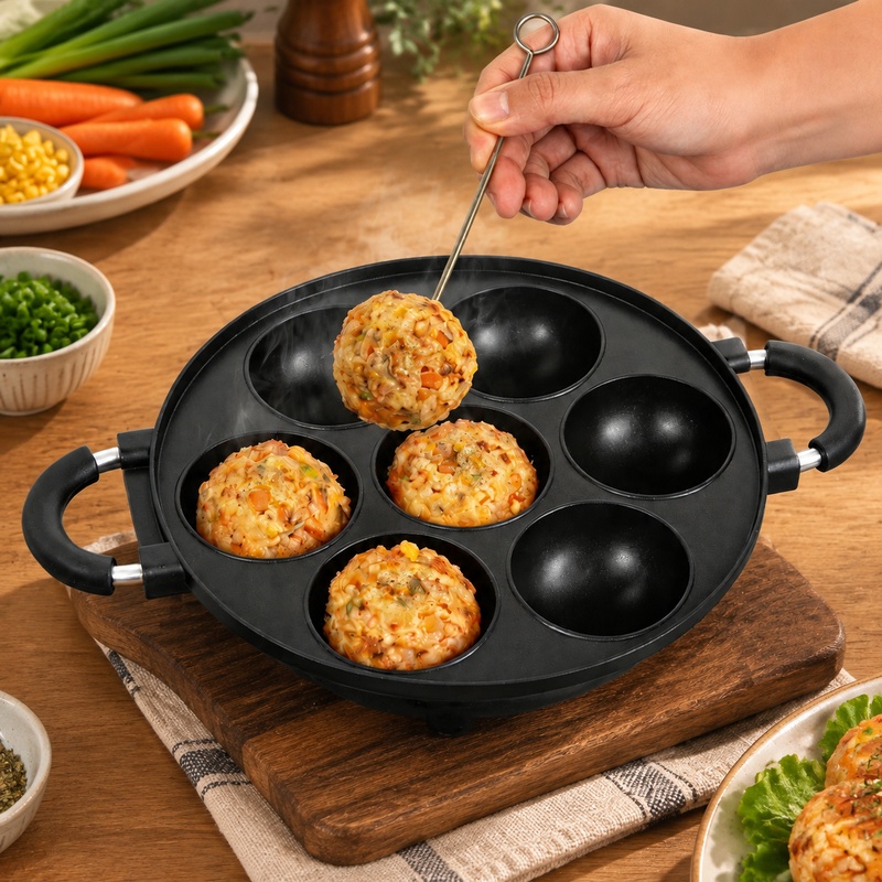 7-Cavity Aluminum Mold for Pan - Egg Waffle Pan ulasan dan harga