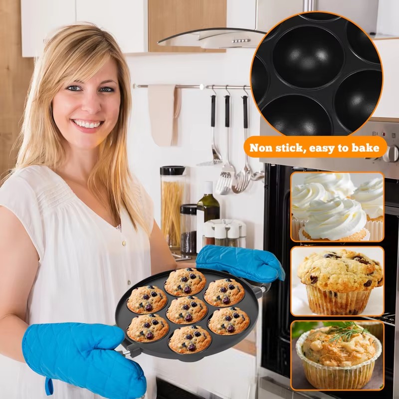 7-Cavity Aluminum Mold for Pan - Egg Waffle Pan ulasan dan harga